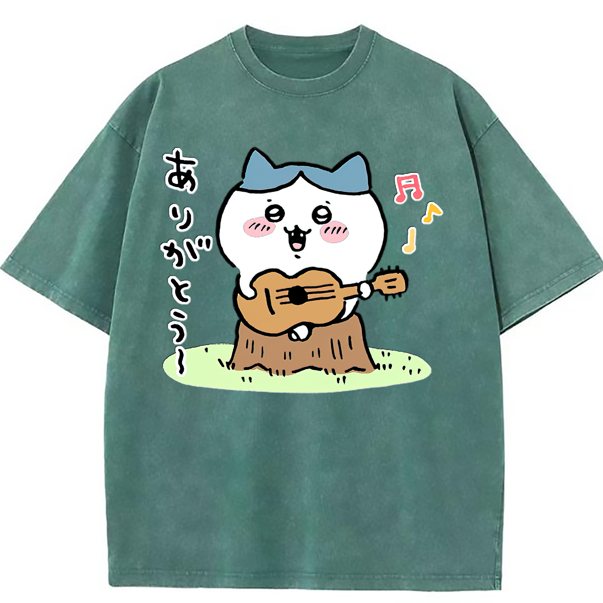 （画像用） ちいかわ ハチワレ Chii-kawa hachiware 綿100% ヴィンテージ風 半袖Tシャツ（フロントプリント）
